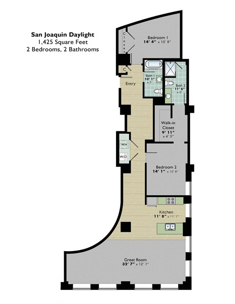 San Joaquin Daylight Floor Plan at Park Pacific, Missouri, 63103